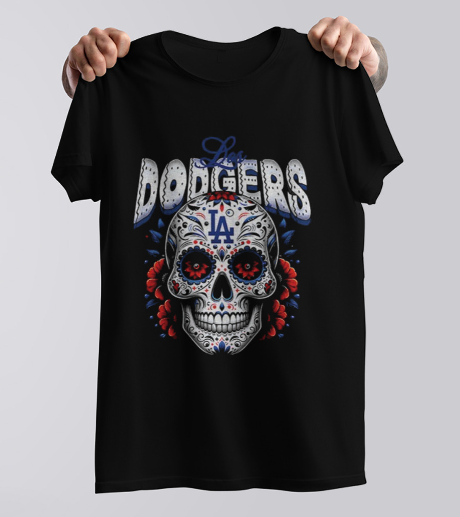 Los Angeles Dodgers Sugar Skull Día De Los Muertos 2025 World Series MLB T-Shirt