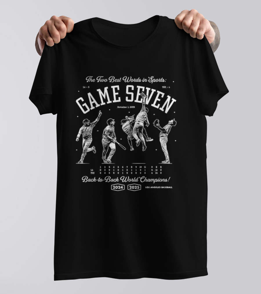 The First Great Western Dynasty Game Seven Back-to-Back World Champions 2024 2025 Los Angeles Dodgers T-Shirt