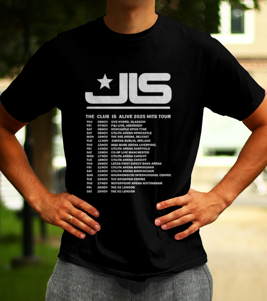JLS The Club Is Alive 2025 Hits Tour Dates And Cities T-Shirt