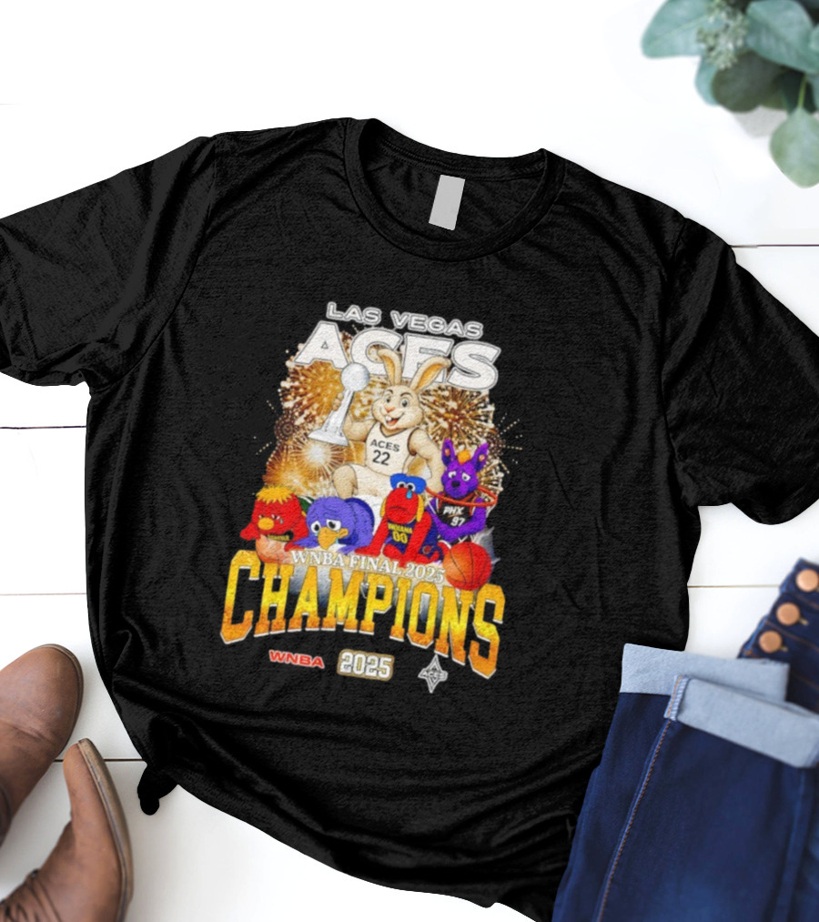 Las Vegas Aces 2025 WNBA Final Champions Phoenix Indiana Seattle Mascot T-Shirt