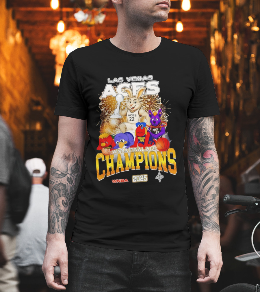 Las Vegas Aces 2025 WNBA Final Champions Phoenix Indiana Seattle Mascot T-Shirt