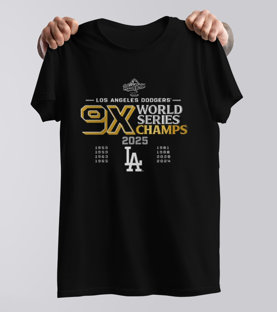 Los Angeles Dodgers 9X World Series Champs 2025 T-Shirt