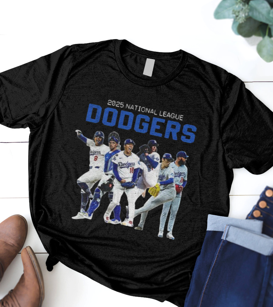 2025 National League Dodgers Champions Players T-Shirt