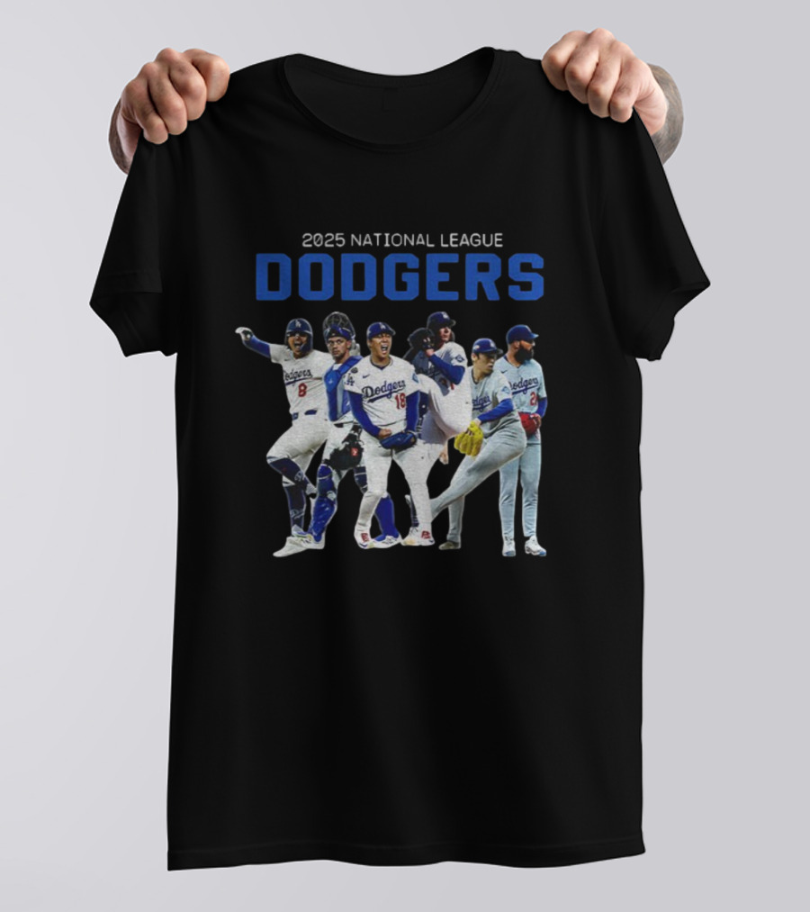 2025 National League Dodgers Champions Players T-Shirt
