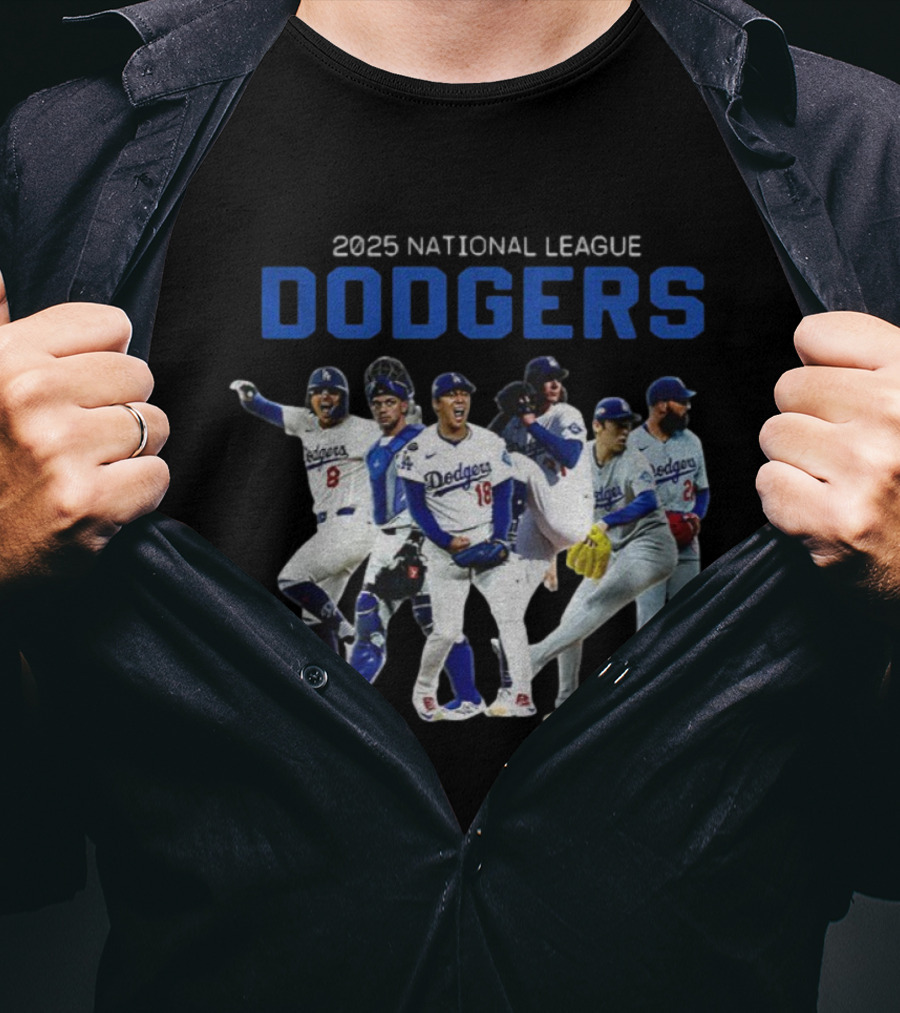 2025 National League Dodgers Champions Players T-Shirt