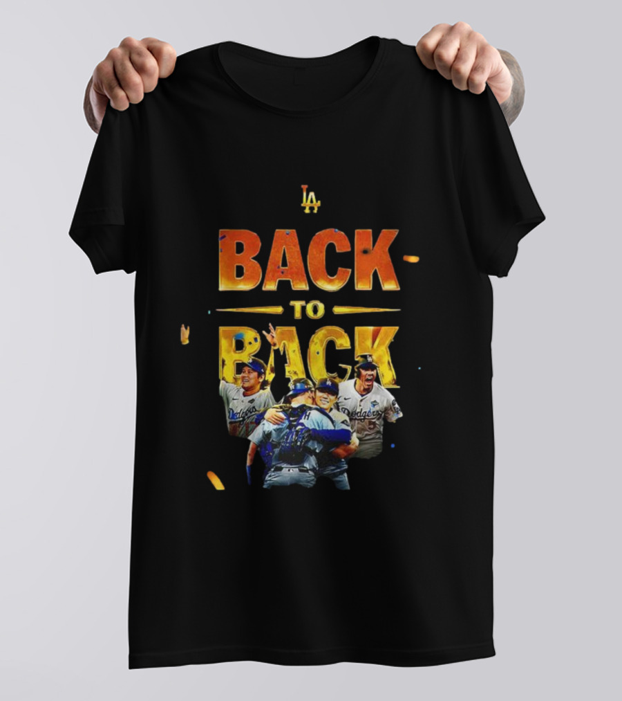 Los Angeles Dodgers Back To Back Champions Celebration 2025 T-Shirt