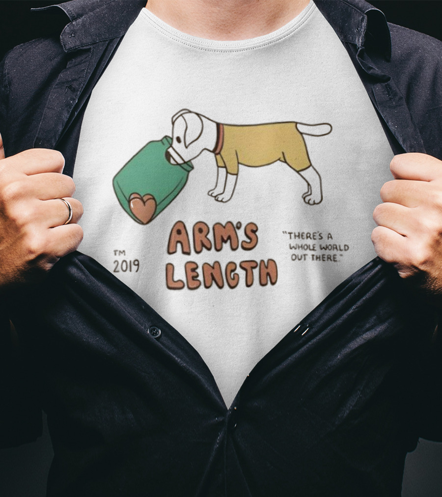 Arm's Length "There's A Whole World Out There" Dog Carrying Heart 2025 Tour T-Shirt