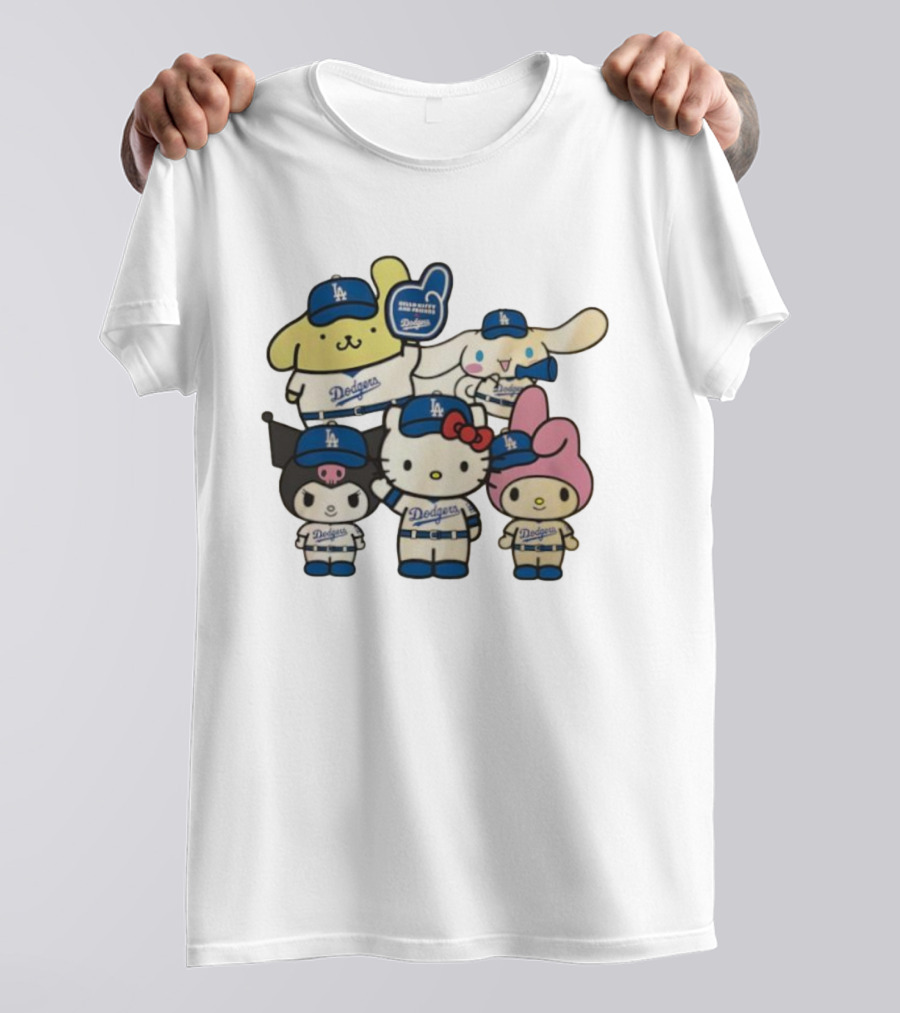 Hello Kitty Dodgers Collaboration MLB World Series 2025 Champions Back-to-Back T-Shirt