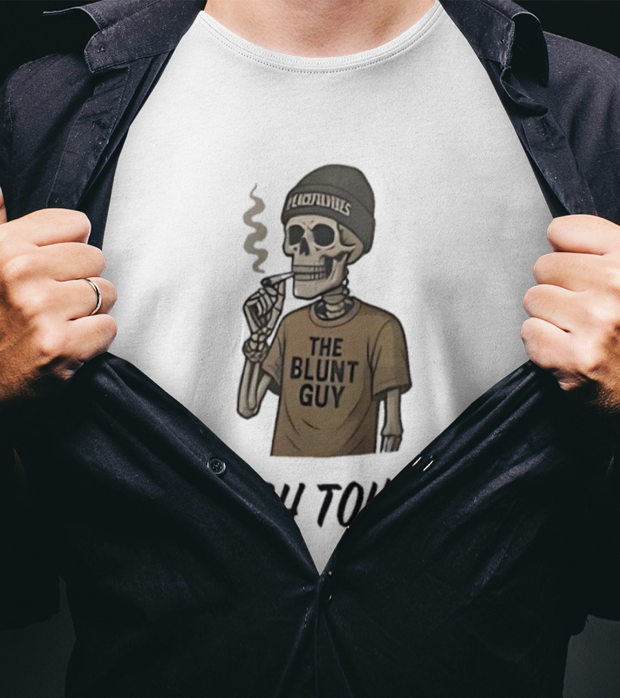 Kush Toker Skeleton Smoking The Blunt Guy T-Shirt