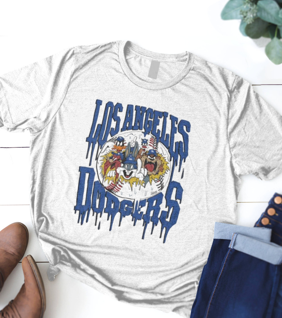 Los Angeles Dodgers Looney Tunes Dripping Vintage Style T-Shirt