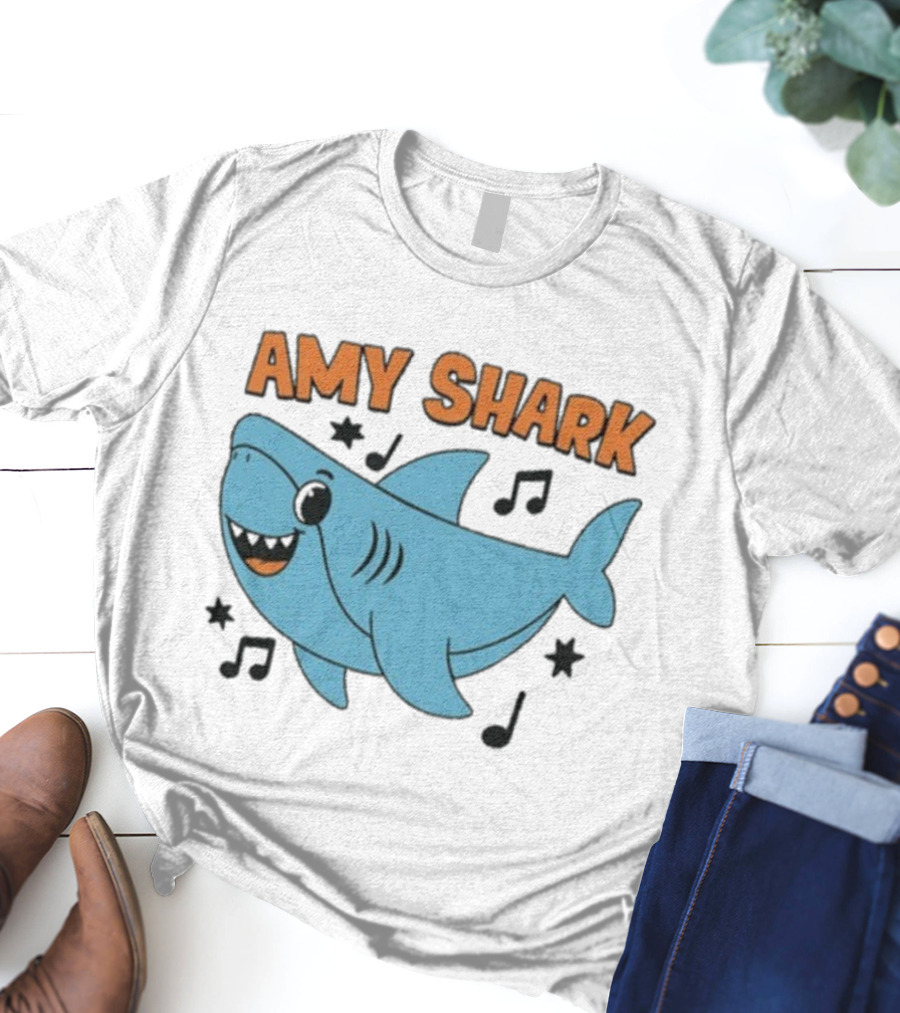 Amy Shark Cartoon Music Notes Tour 2025 T-Shirt