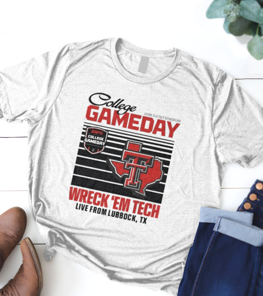 Texas Tech Gameday Wreck 'Em Jones AT&T Stadium ESPN College 2025 T-Shirt