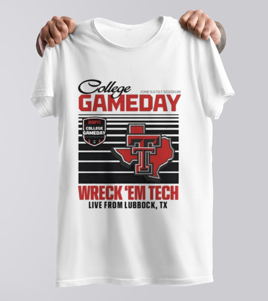 Texas Tech Gameday Wreck 'Em Jones AT&T Stadium ESPN College 2025 T-Shirt