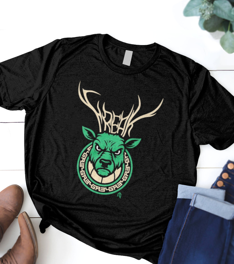 Milwaukee Bucks Deer Freak NBA Mascot Antlers T-Shirt