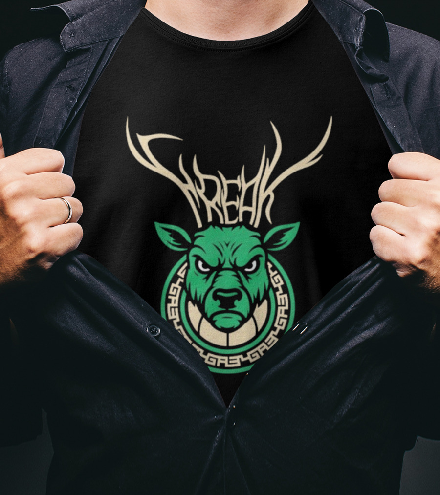 Milwaukee Bucks Deer Freak NBA Mascot Antlers T-Shirt