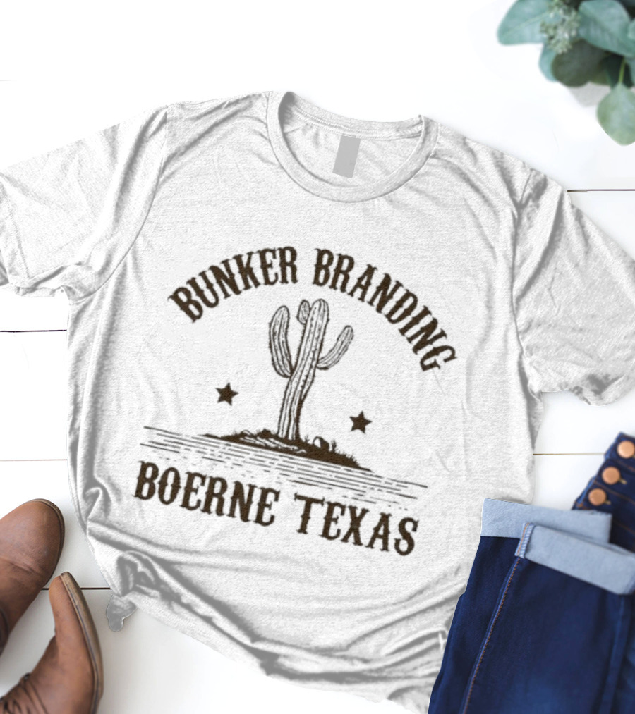 Bunker Branding Boerne Texas Cactus Desert Stars T-Shirt