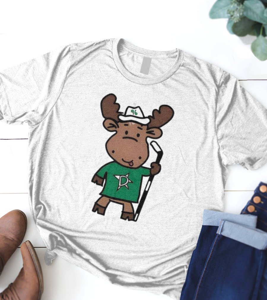 Doodle Moose Has Entered The Chat Dallas Stars Hockey Fan Art T-Shirt