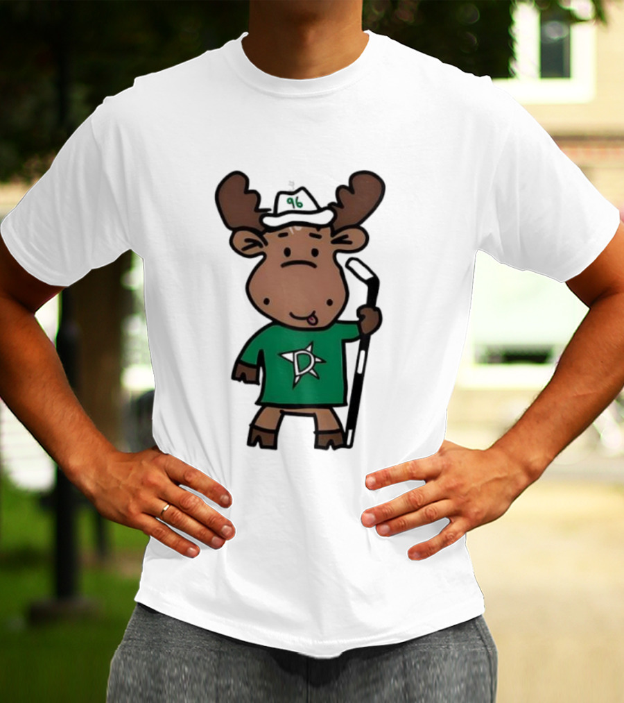 Doodle Moose Has Entered The Chat Dallas Stars Hockey Fan Art T-Shirt