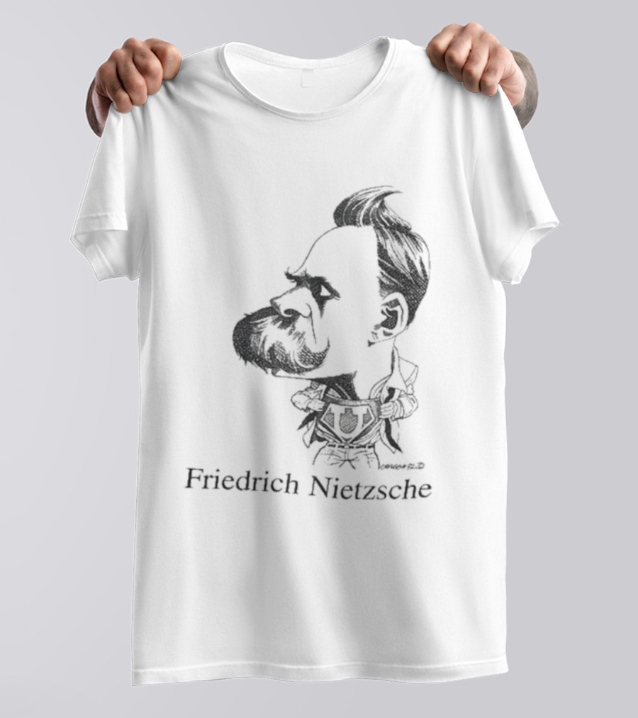 Friedrich Nietzsche Caricature Silhouette Image T-Shirt