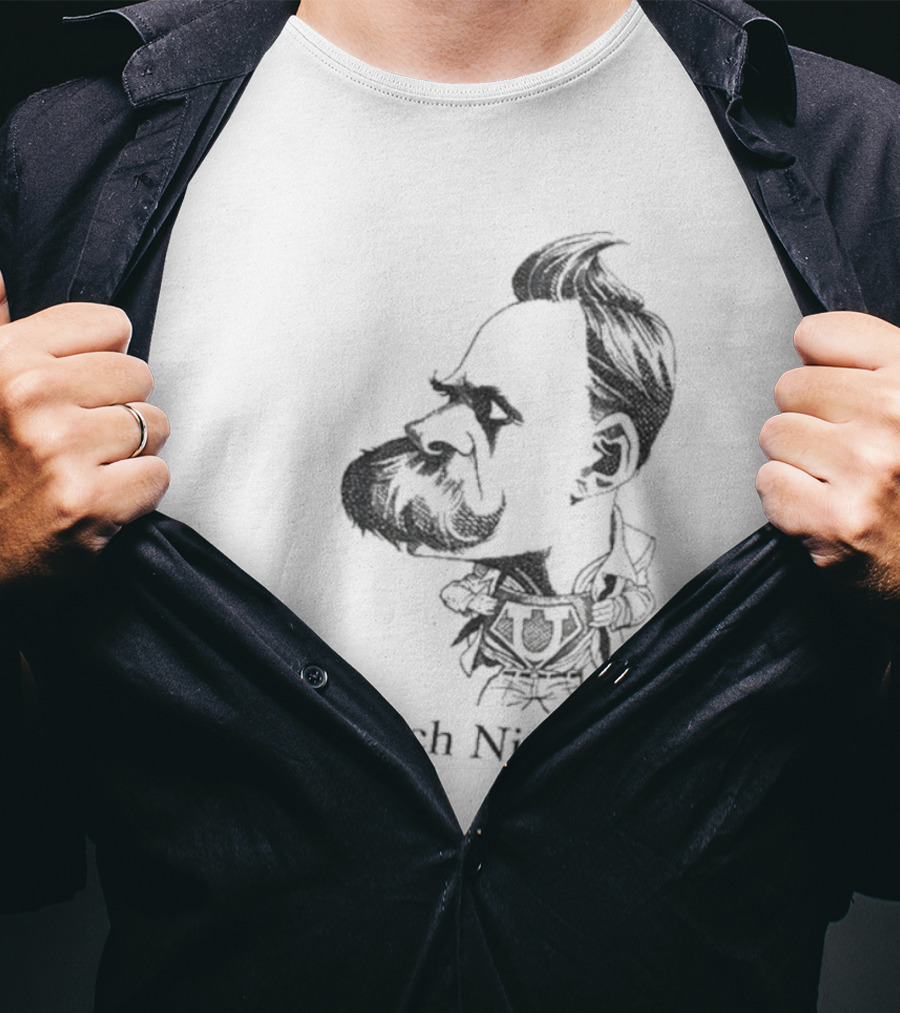 Friedrich Nietzsche Caricature Silhouette Image T-Shirt