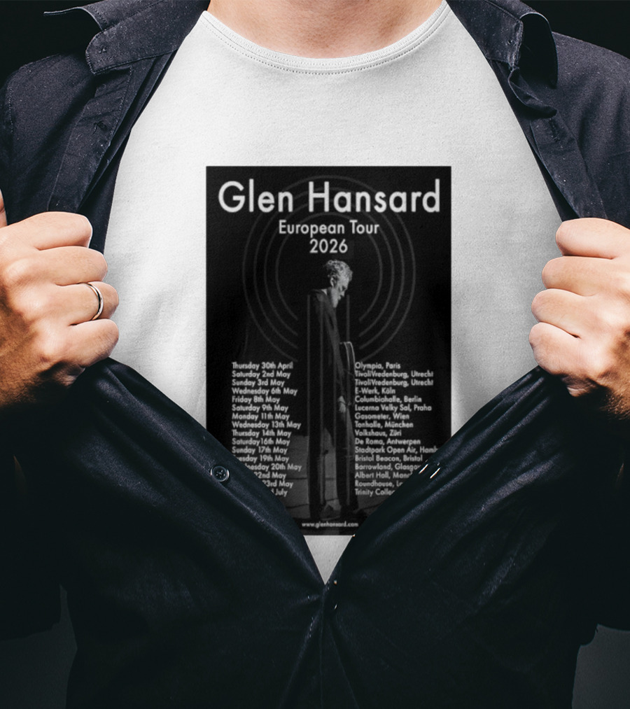 Glen Hansard European Tour 2026 Dates And Venues With Cities Including Paris Berlin Vienna Glasgow T-Shirt