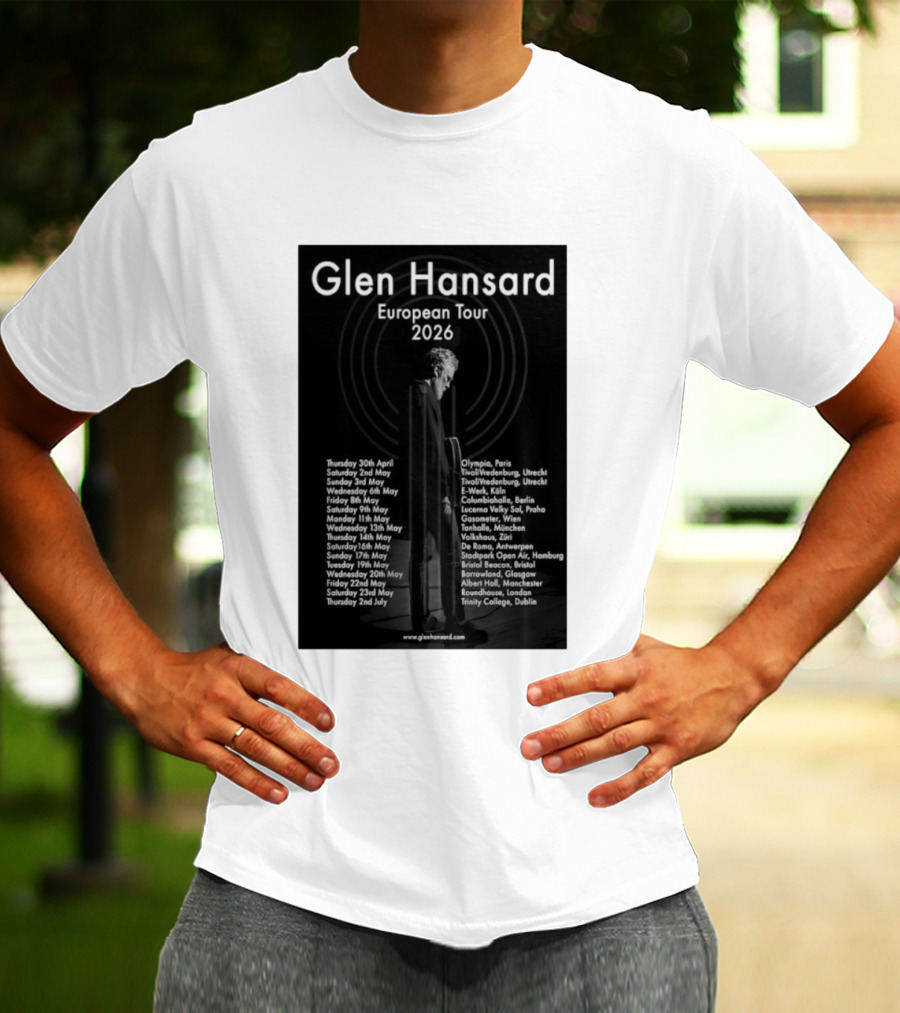 Glen Hansard European Tour 2026 Dates And Venues With Cities Including Paris Berlin Vienna Glasgow T-Shirt