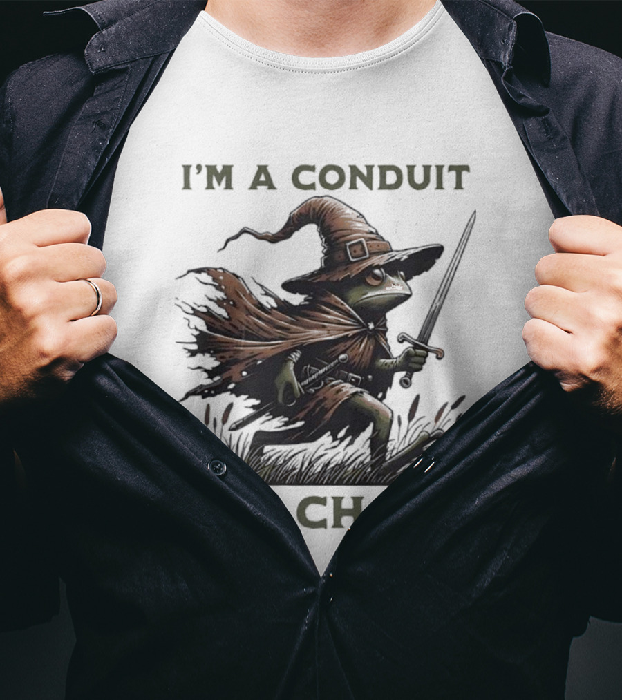 I'm A Conduit For Chaos Frog Wizard Sword T-Shirt