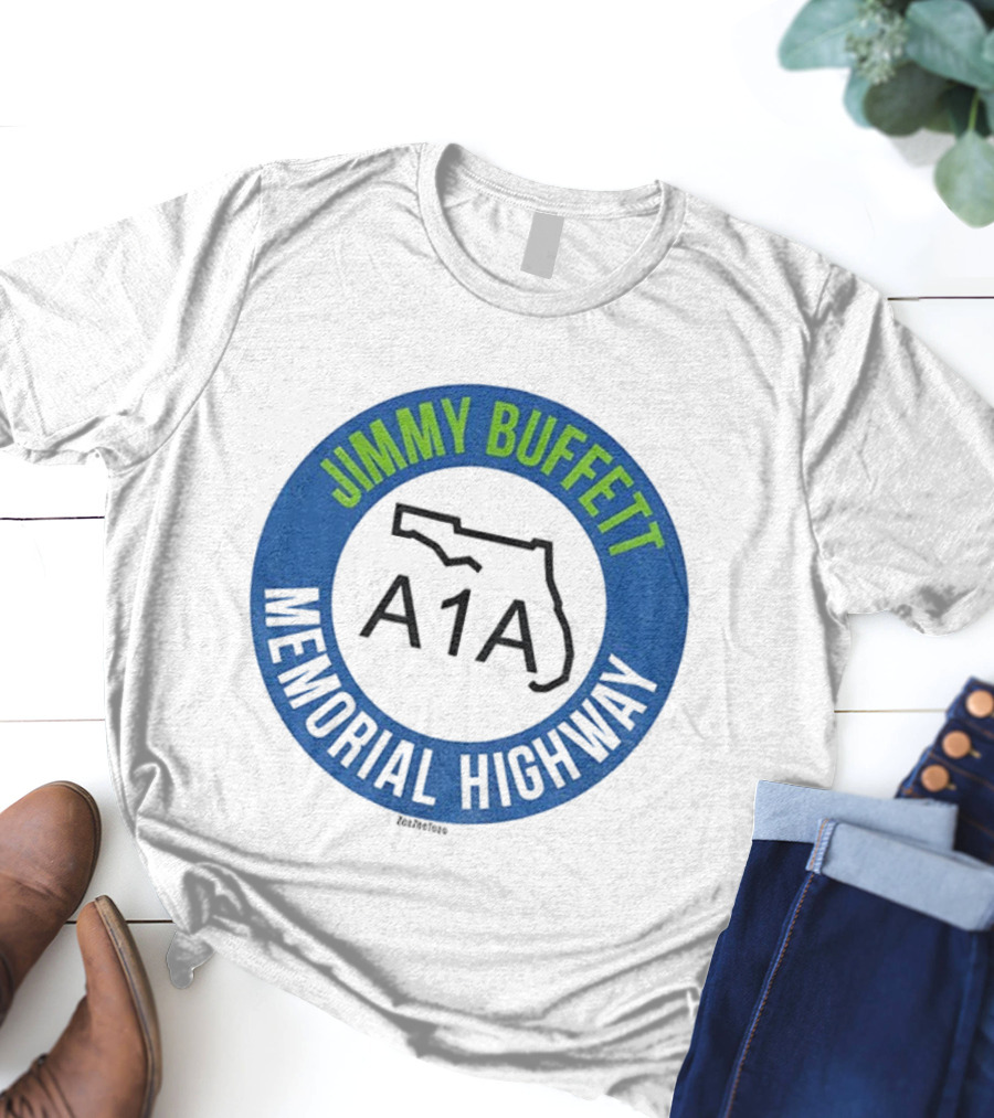 Jimmy Buffett A1A Memorial Highway Florida Outline T-Shirt