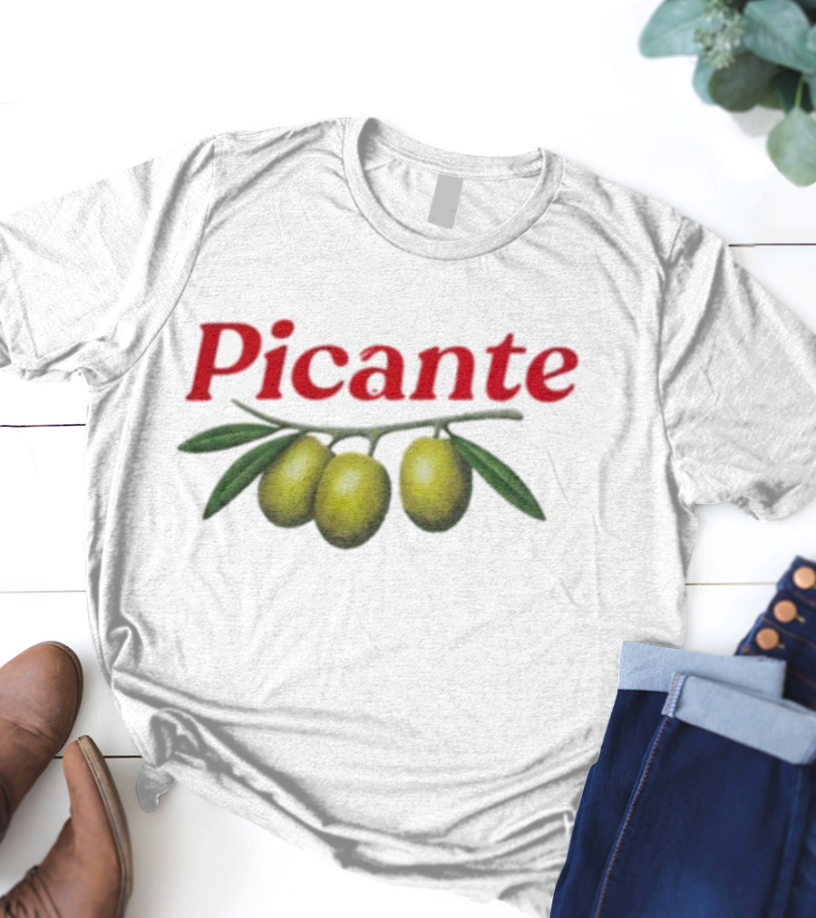 Picante Olive Trio With Branch Design T-Shirt