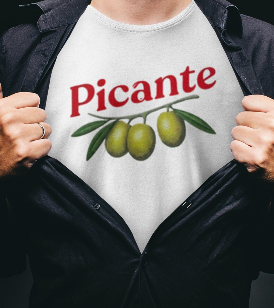 Picante Olive Trio With Branch Design T-Shirt