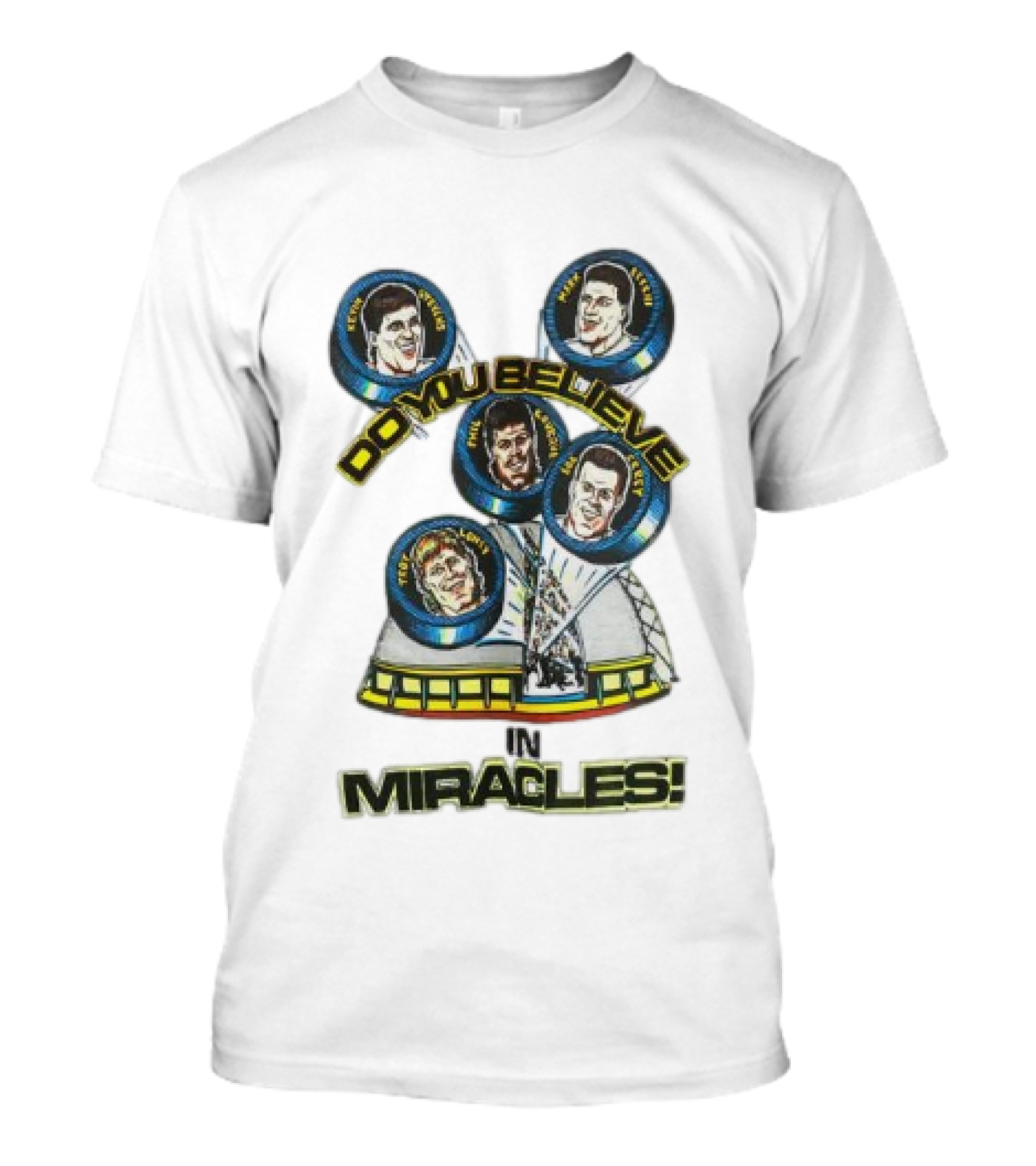 Pittsburgh Penguins NHL Vintage Do You Believe In Miracles Players Faces T-Shirt