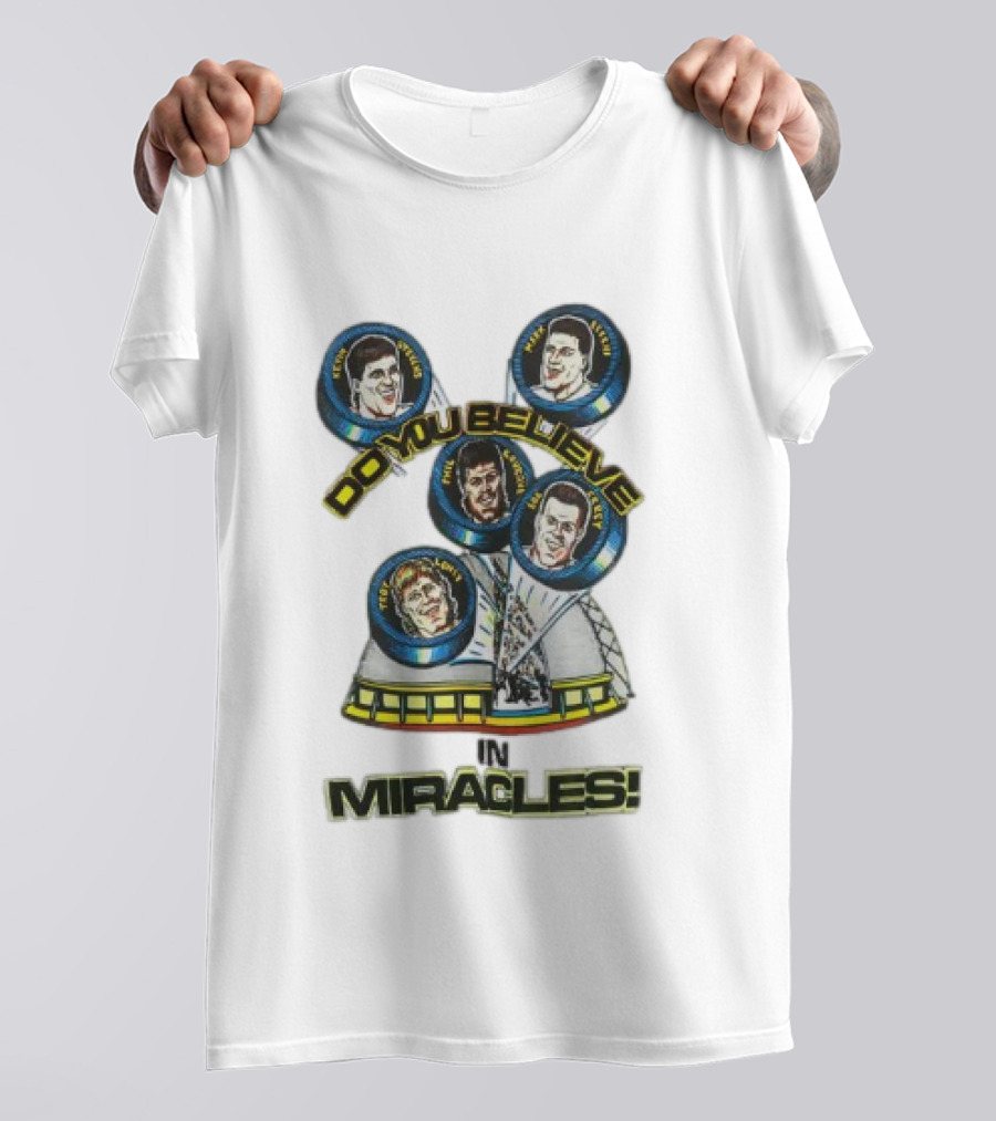 Pittsburgh Penguins NHL Vintage Do You Believe In Miracles Players Faces T-Shirt