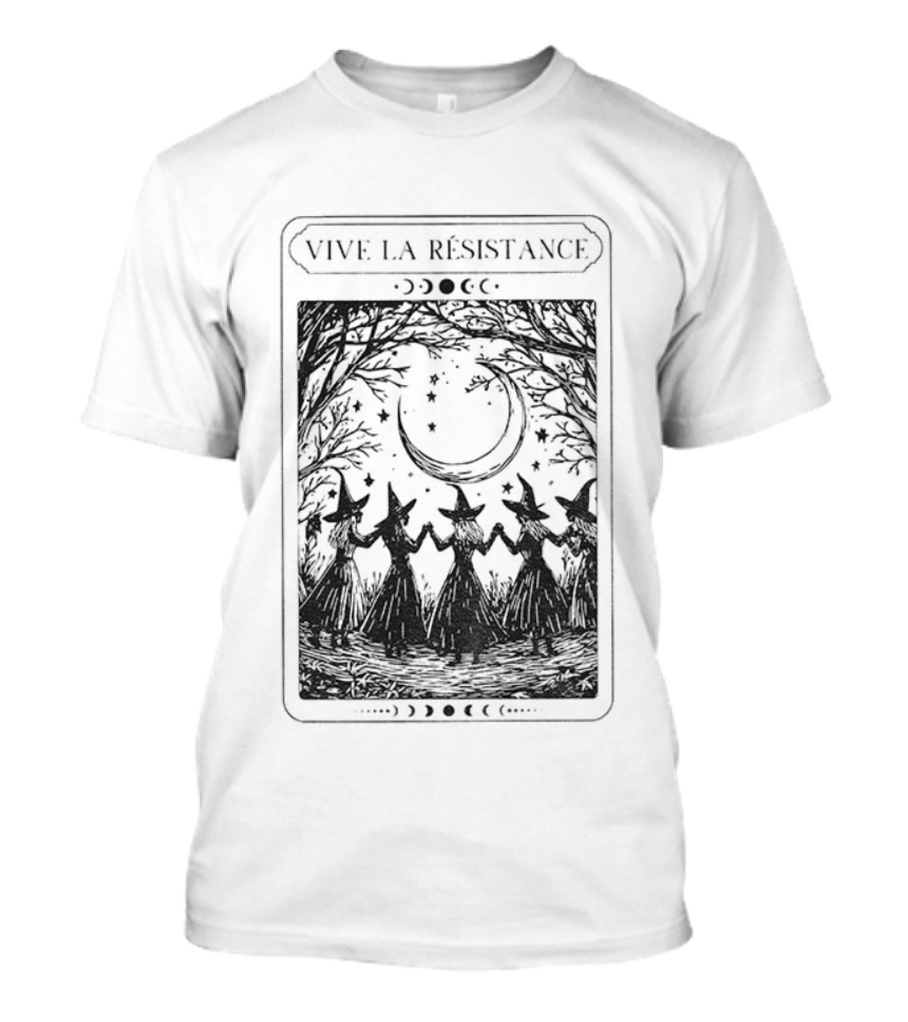 Vive La Resistance Crescent Moon Witches Tarot Card Halloween Feminist Anti Patriarchy T-Shirt
