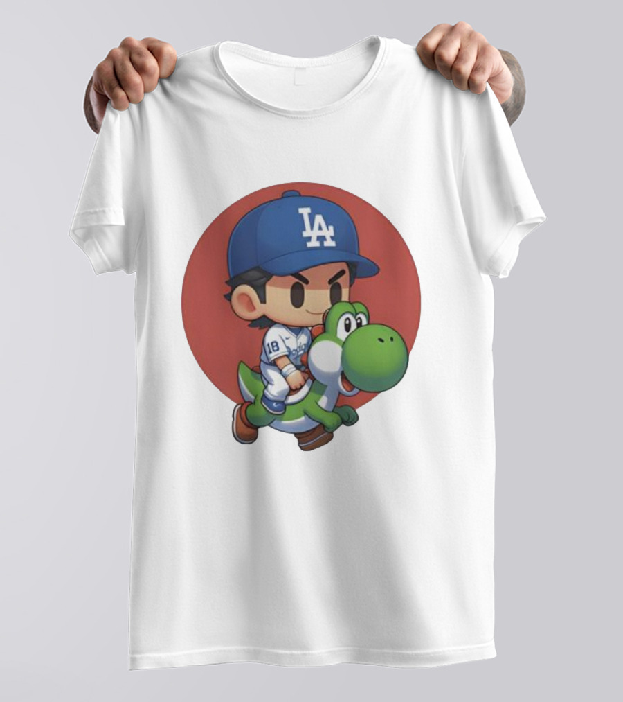 Yoshiiiiiii Natural Top Doyers Dave Yoshinobu LA Baseball Yoshi Riding 18 T-Shirt