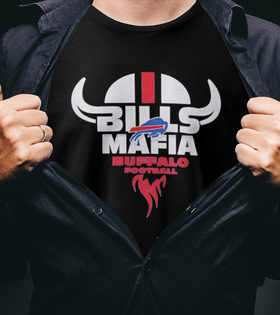 Buffalo Bills Mafia Iconic Football Flames T-Shirt