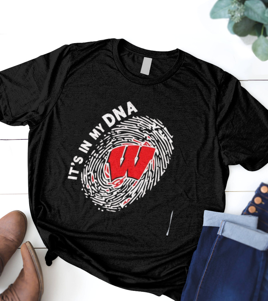 Wisconsin Badgers W It's In My DNA Fingerprint T-Shirt