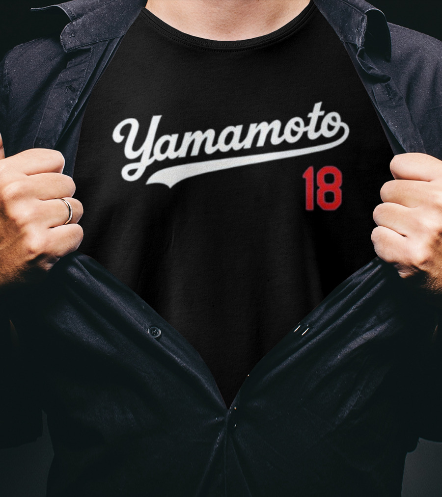 Yamamoto 18 LA Dodgers Baseball Merchandise Fans Apparel T-Shirt