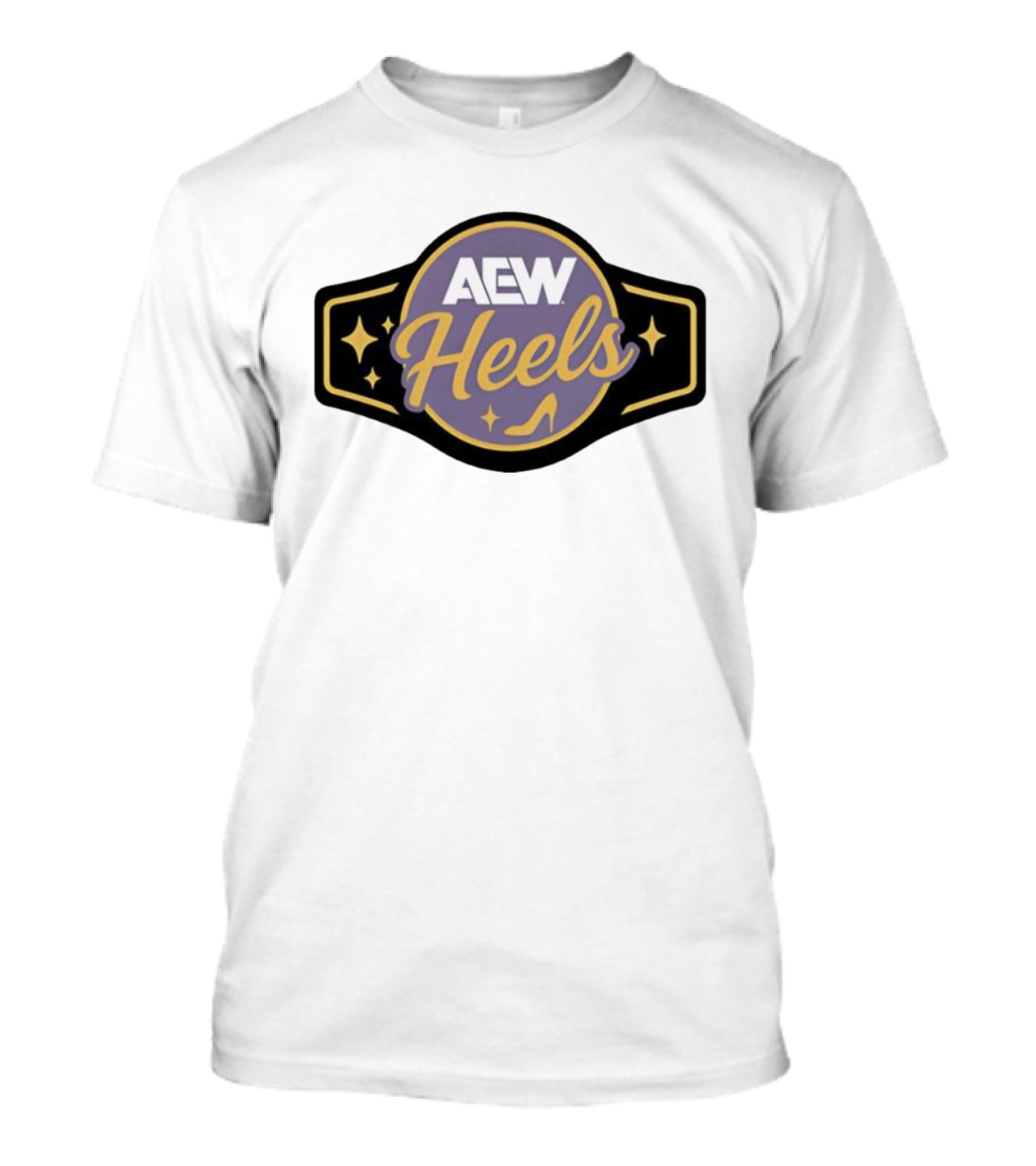 AEW Heels Belt High Heel Stars T-Shirt
