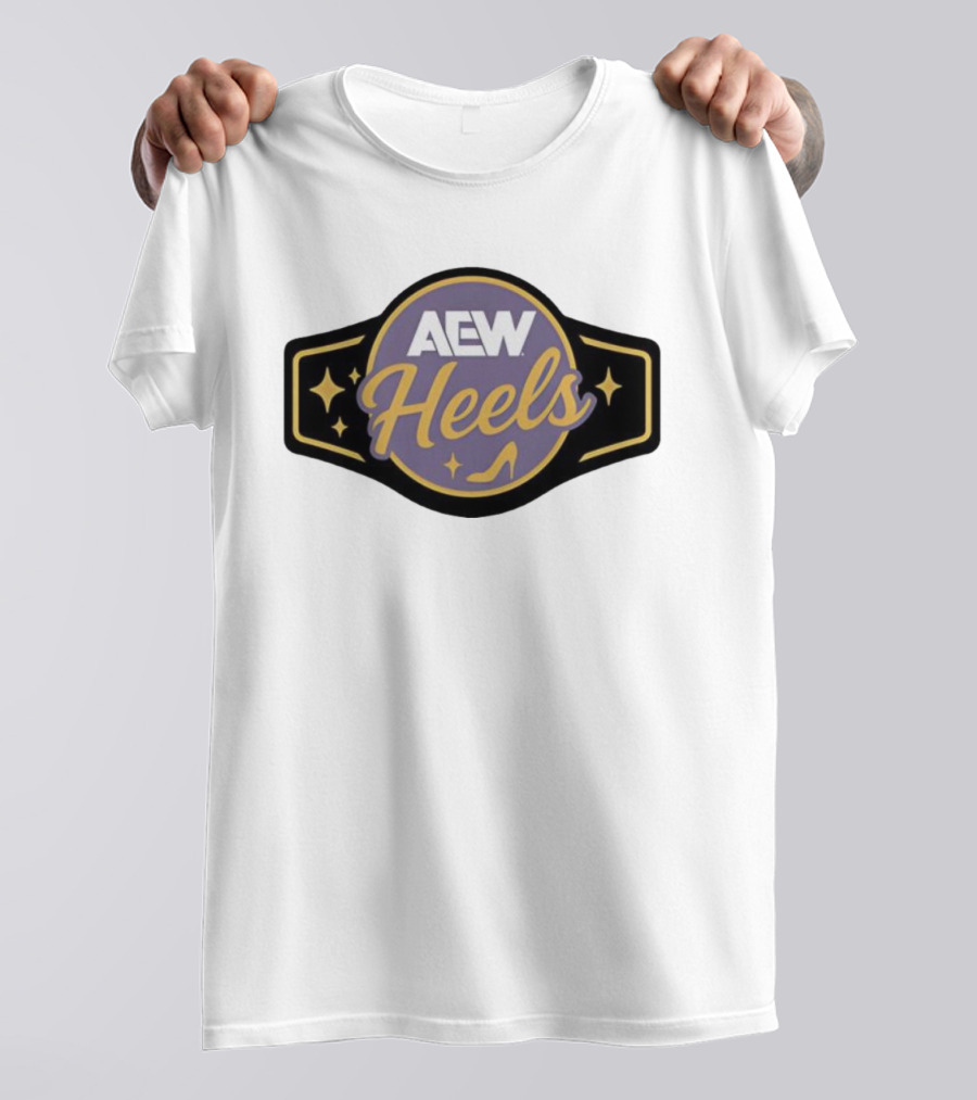 AEW Heels Belt High Heel Stars T-Shirt