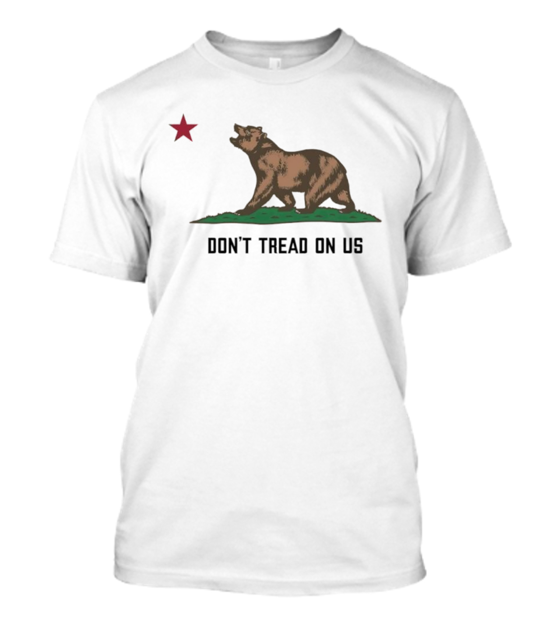 California Bear Flag Don’t Tread On Us Red Star T-Shirt