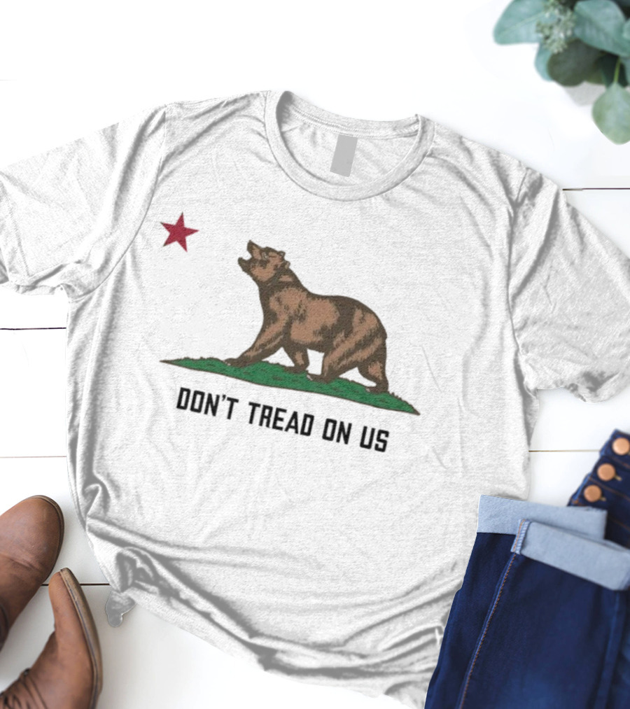 California Bear Flag Don’t Tread On Us Red Star T-Shirt