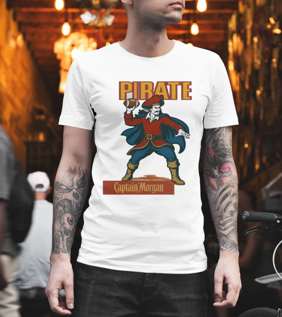 Captain Morgan Pirate Football Throwback T-Shirt