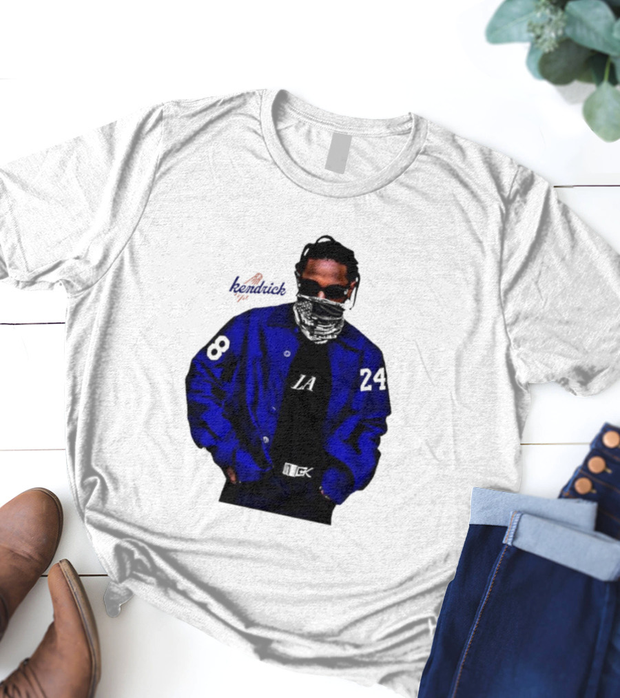 Dodgers LA Kendrick Lamar Blue Jacket Image T-Shirt