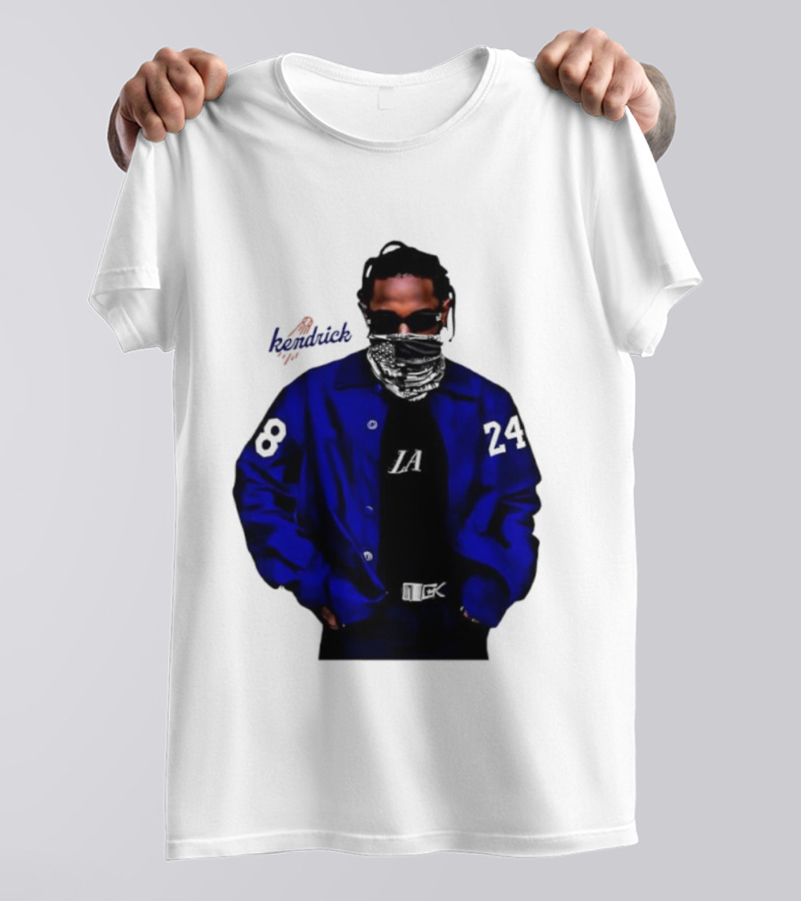Dodgers LA Kendrick Lamar Blue Jacket Image T-Shirt
