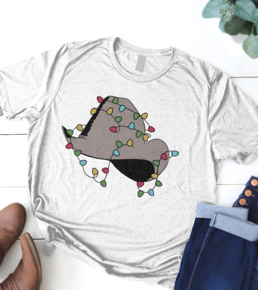 Dwight Yoakam Christmas Light Cowboy Hat Holiday String Lights T-Shirt