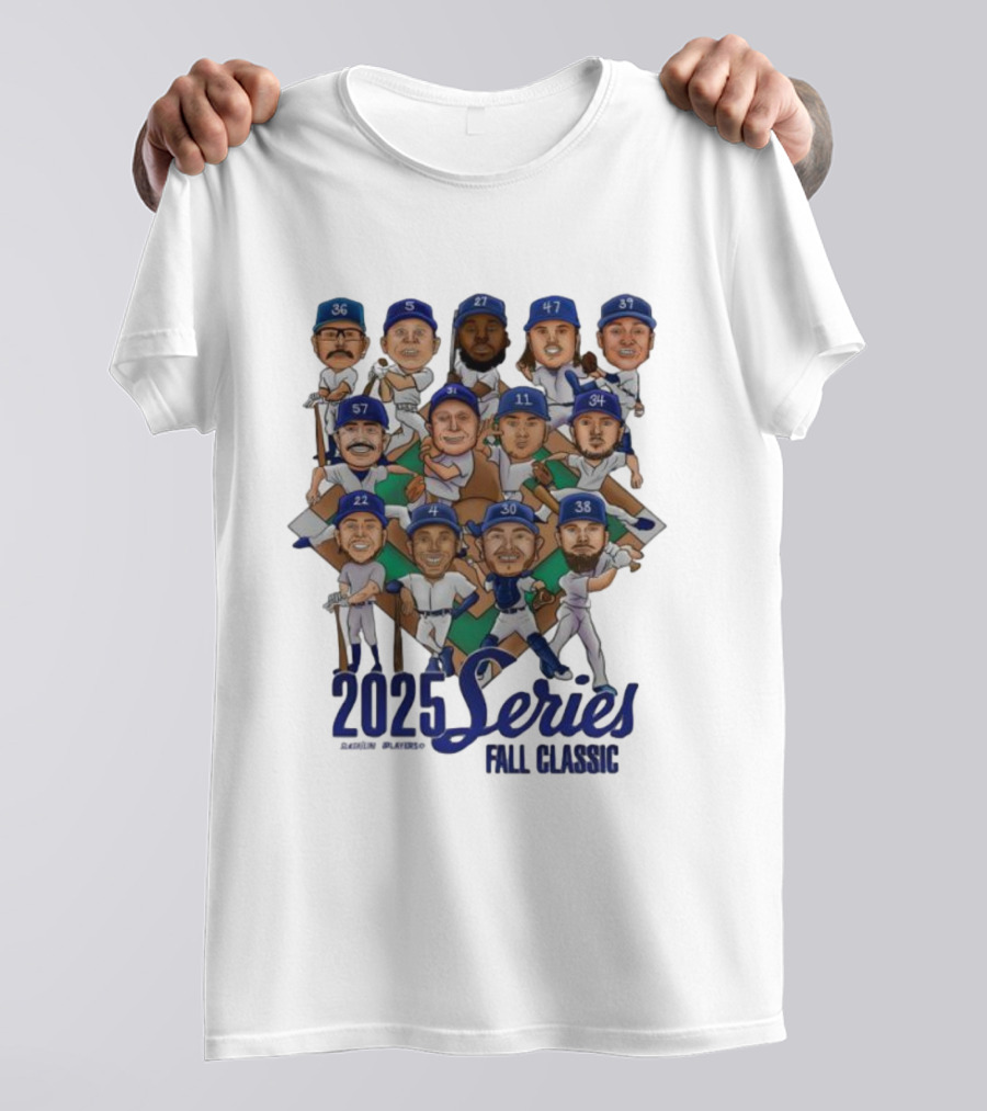 Los Angeles Dodgers 2025 Series Fall Classic Baseball Team Caricature Players T-Shirt