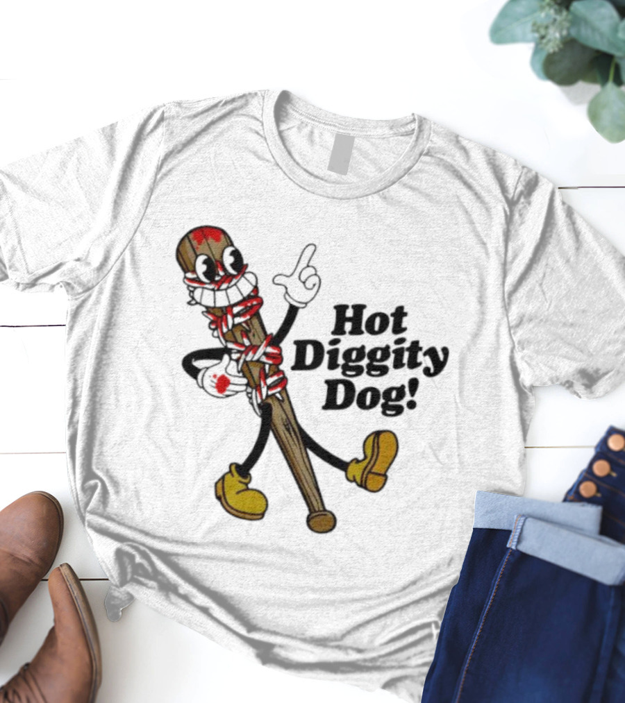 The Walking Dead 15th Anniversary Hot Diggity Dog Bat Character T-Shirt