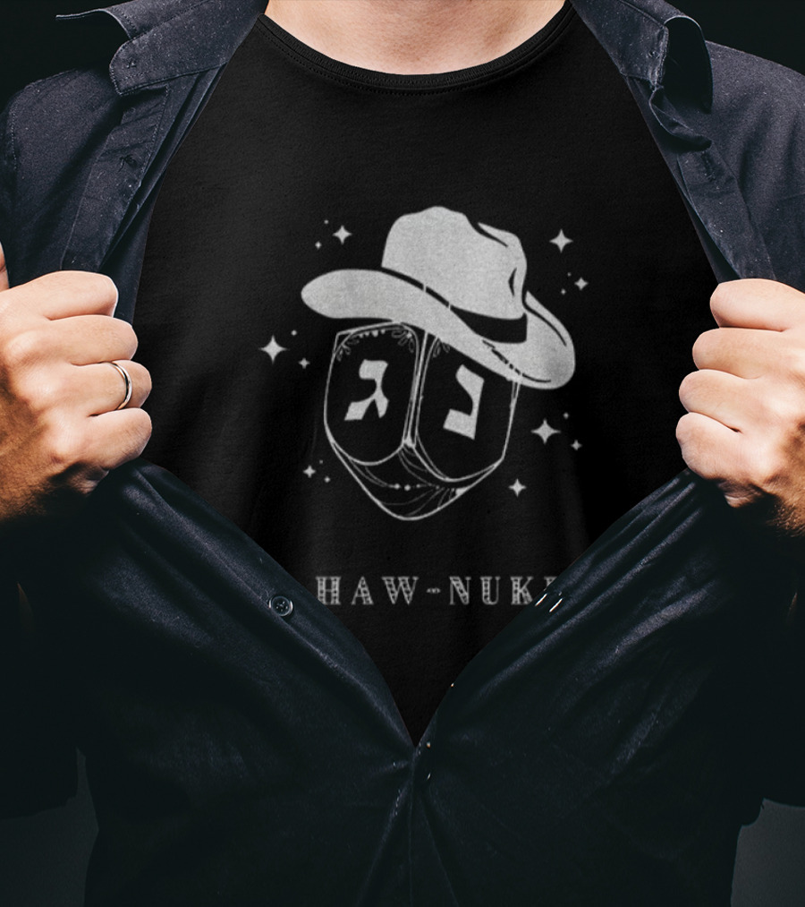 Yee Haw-Nukkah Cowboy Dreidel Festival Of Lights Hanukkah Holiday T-Shirt