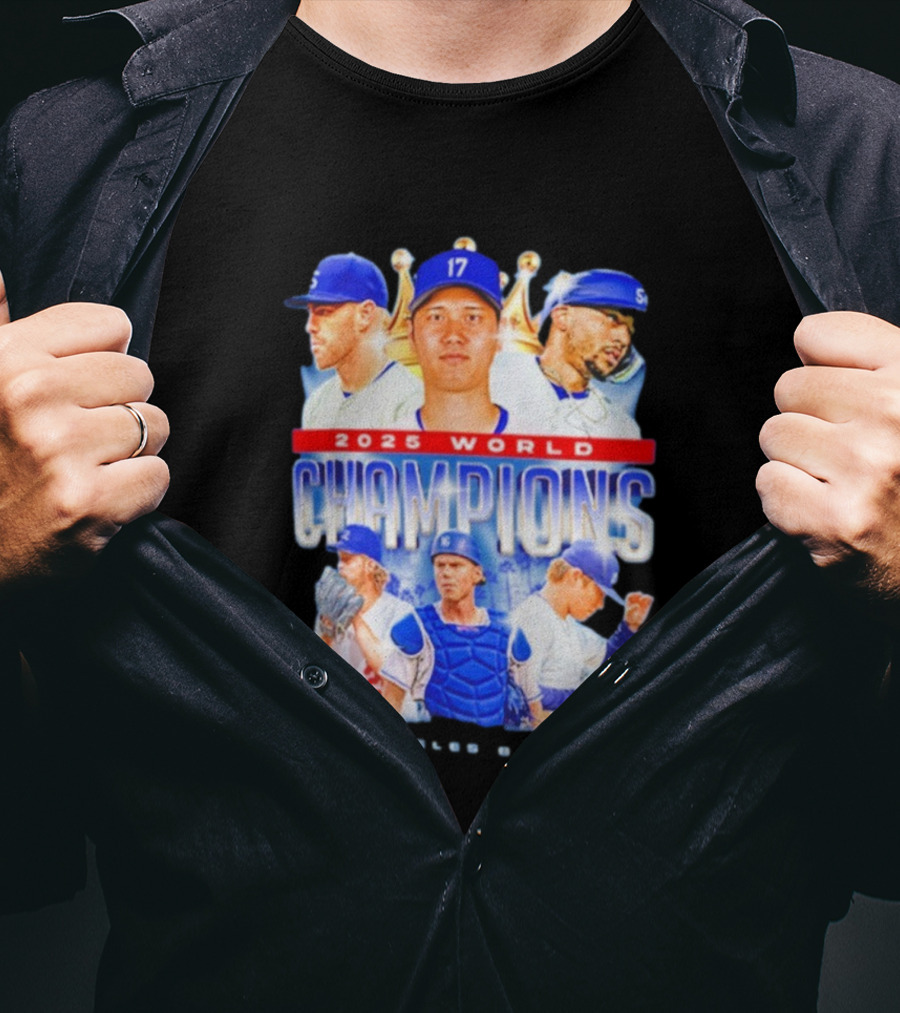 Los Angeles Dodgers Shohei Ohtani 2025 World Champions Baseball Players Series T-Shirt