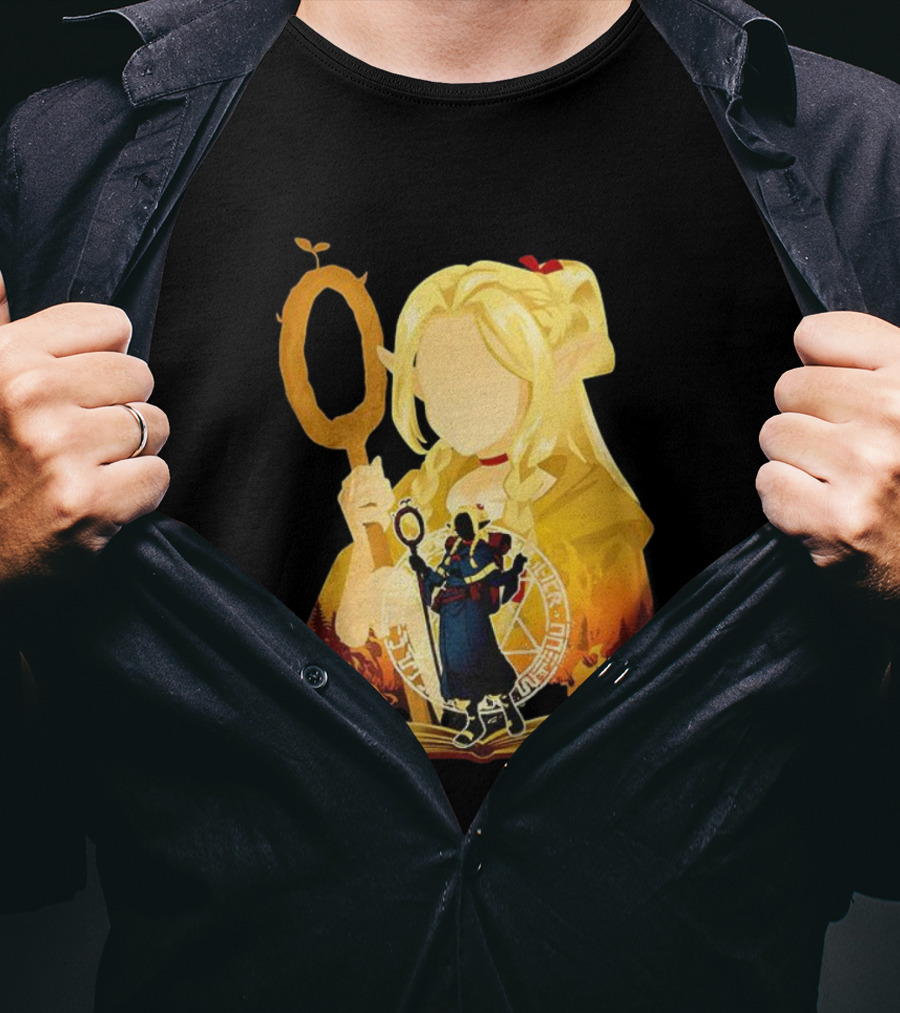 Marcille Donato Delicious In Dungeon Anime Arcane Revival Character With Magic Staff T-Shirt